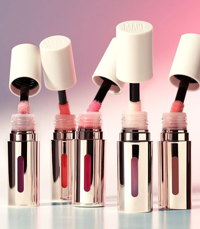 MAKE Serum Balm – Hydrating Lip Oil Treatment – Softening, Smoothing and Plumping Lip Cream – All Day Comfort, Gloss and Shine,Pink Cerise 0.15 Oz