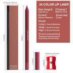 evpct 1Pcs Plum Wine Red Matte Long Lasting Lip Liner Pencil Makeup for Shaping & Sculpting Lips, No Transfer Long Wear Waterproof Pigmented Lip Liner lipliners Crayon Lipstick Pencil with Sharpener