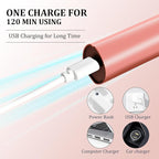 Facial Hair Removal for Women, Portable Painless Hair Remover Device, Rechargeable, with 2 Replacement Heads, for Face, Upper Lip and Chin (Rose god)