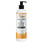 Grass Fed Beef Tallow & Goat Milk Body Lotion for Sensitive Skin, Organic Tallow Lotion - Soothes Dry Patches, Goat Milk Moisturizer - Handmade Tallow Body Lotion (Lavender Vanilla, 12 Oz)