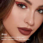 BINGBRUSH 2-in-1 Gradient Matte Lipstick & Lip Liner Set,3PcsLong Lasting Waterproof Lip Crayon for Women, Flawless Contour, Lightweight Ombre Lip Color Pencil(03#&05#&08#)