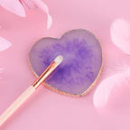 Sibba Resin Nail Art Palette Nail Mixing Palette Polish Color Mixing Plate Golden Edge Nail Holder Display Board Heart Shape Cosmetic Mixing Tools (Purple)
