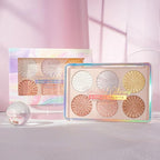 6 Colors Face Highlighter Makeup Palette iluminadores de