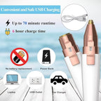 Eyebrow Razor,Facial Hair Removal for Women, (USB Rechargeable), 2 in 1 Eyebrow Trimmer and 100% Painless Hair Remover with Light for Nose, Lips, Face, Body
