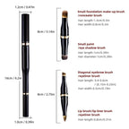 Unaone 4 in 1 Makeup Brush - Travel Lip Brush Eyebrow Brush Eyeshadow Brush Concealer Brush, Portable Multi-function Makeup Brushes