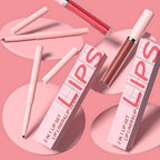 evpct Retractable 1Pcs Lip Liner Pencils and 1 Pcs Lip Gloss Makeup Set for Shaping & Sculpting Lips, Taupe Long-Lasting Waterproof Longwear Matte Rich Lip Colors Liner Crayon Liquid Lipstick 12#