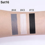 evpct 3Pcs Dark Black Grey Gray White Matte Liquid Lipstick Lip Stain Sets for Women Matte+Lipstick Long Lasting Permanent 24 hr Hours Magic Lipstick 24 Hours original Waterproof 16#