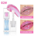 Magic Color Changing Lip Oil Ph, Glitter Lip Gloss, Upgraded Big Brush Head Moisturizing Lip Oil Long Lasting Nourishing Lip Glow Oil Non-Sticky Primer Lip Tint (# 02, 0.3 Oz)