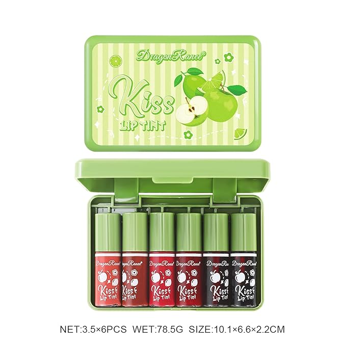 6 Colors Lip Tint Stain Set, Korean Velvet Lip