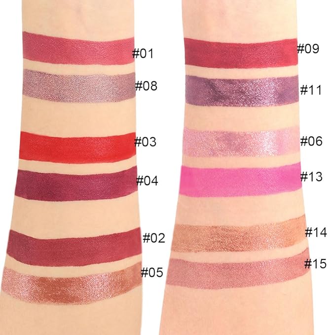 evpct 1Pcs Mauve Red Matte to Glitter Liquid Lipstick Lip Set Kit, Long Lasting Matte Diamond Glitter Lipstick Waterproof, Colorful Sparkly Glossy Metallic Shimmer Sparkle Lip Gloss for Women 02#