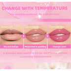 Hydrating Lip Gloss Transparent Lip Care,Magic Color Changing Moisturizing Lip Glow Oil Plumping Glimmer Glow Lipstick, Long Lasting Non-sticky Fresh Texture Lip Oil(Q2394-1#Change Color)