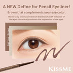 Heroine Make by KISSME Soft Define Waterproof Cream Pencil Eyeliner, Long-Lasting Natural Shades, 0.1g Punched Oval Core, 01 Natural Brown, 0.01oz