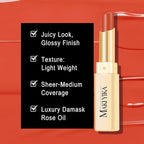 MAKI YIKA Moisture Red Lipstick for Women Hydrated Tinted Lip Balm for Dry Cracked Lips Weightless Glossy Lip Color Juicy Finish,MA037 Apricot Peach