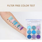 Mattew Eyeshadow Palette 9 Colors Cool Toned Matte Glitter Eyeshadow Palette (Color 03)