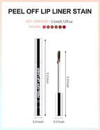 Erinde Peel Off Lip Liner Stain, Long Lasting Tattoo Lip Liner with Tweezer, Matte Finish Peel Off Lip Stain, Waterproof Transfer Proof Lip Stain Peel Off, Non-Stick Cup Nude Lip Stain Lipliner, 04