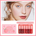 6Colors Peach Lip Tint Stain Set,Water Lip Tint Gloss