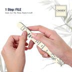 Onsen Secret Nail Care Kit - Japanese Nail Buffer and Shine Kit - Strengthening & Shining - Spa-Quality Manicure - Organic Ingredients - Long-Lasting Shine - Easy & Safe - w/Cuticle Care Serum - 1pk