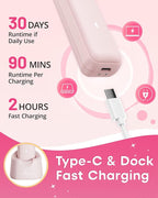 Electric Bikini Trimmer: 2 in1 Body Facial Hair Remover - Painless Pubic Hair Shaver (Pink)