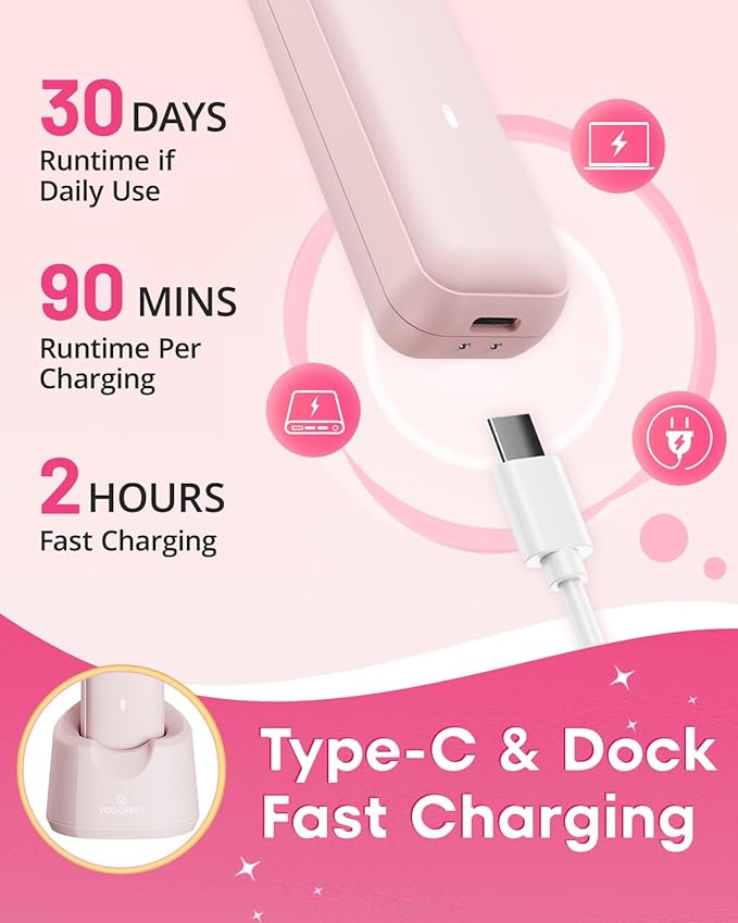 Electric Bikini Trimmer: 2 in1 Body Facial Hair Remover - Painless Pubic Hair Shaver (Pink)