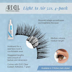 Ardell Light As Air 521 Lashes - Lightweight Natural False Eyelashes, Soft and Comfortable, 4 Pairs