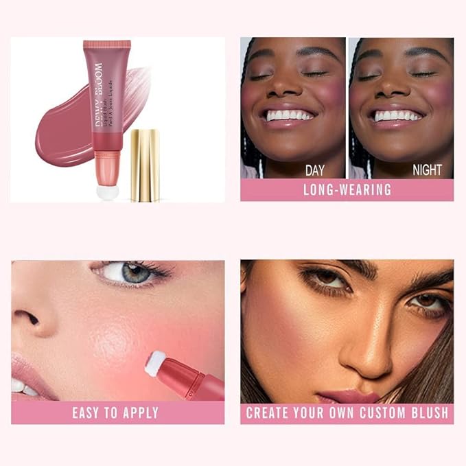 3 Color Liquid Blush,Soft Cream Lightweight Beauty Blush.(101# Ravishing -Nude Pink+102# Serenade-Sweet Peach+103# Rosa-Cool Pink)