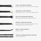 Morphe Eye Stunners Brush Set - 6 Piece Eyeshadow Brush Set - Lining, Blending & Angled Eyeshadow Brushes - Made with Natural & Synthetic Bristles and Includes Makeup Brush Case (6 Count)