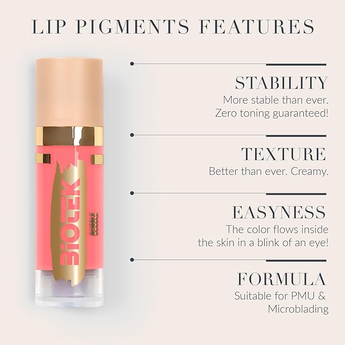 Biotek Lip Pigment for Permanent Makeup - Warm Nude Lip Color - Made in Italy - Bubble 0,61 fl.oz.