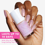 Olive & June Long Lasting Nail Polish | Plump, Gel-Like Finish No Lamp Needed | Lasts up to 10 days | Salon-Quality at Home | 15-Free, Vegan Cruelty-Free Chip-Resistant | Pink Goldfish Pink Iridescent
