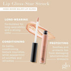 Glo Skin Beauty Lip Gloss in Star Struck - Sheer Brilliant Gold Shimmer - 20 Shades - Non-Sticky - Cruelty Free