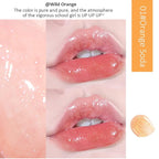 Fruit Pearlescent Plumping Lip Oil, Lip CarePearl & Shimmer Mini Lip Gloss Kit, Lip Care Hydrating Lip Gloss Tinted Lip Balm, Long Lasting & Nourishing Lip Glow Oil, Non-sticky Fresh Texture (Orange)