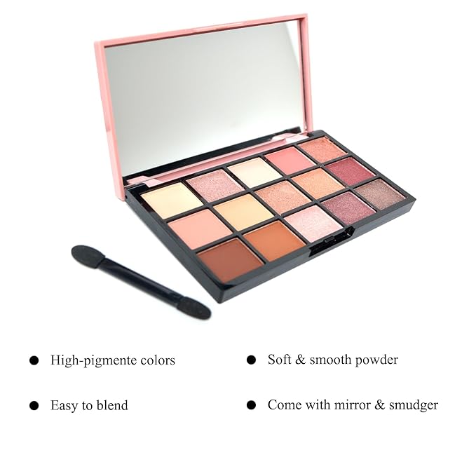 Eyeshadow Palette,Eye Shadow Pallet Makeup 15 Colors,Colorful Highly Pigmented Matte & Shimmer Makeup Eyeshadow for Women (LINGERIE)
