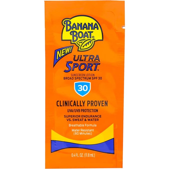 Banana Boat Sport Sunscreen, SPF 30 Protection lotion, Travel Packets 200 Count (Pack of 1)