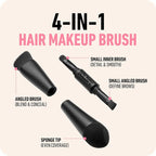 BOLDIFY Four Ended Hairline Powder Brush - Precision Hair Makeup Brush Set with Sponge Tip for Seamless Blending - Ideal as a Hair Concealer/Contour, Root Touch Up