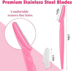 100 Pcs Eyebrow and Face Razors for Women and Men, Multi-Color Hair Trimmers with Protective Covers, Safe and Newbie-Friendly