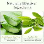 Aloderma Organic Aloe Vera Gel for Skin + Tea Tree Oil, Made within 12 Hours of Harvest, Soothing Pure Aloe Vera Gel for Face, Works Great for Scalp, Acne & Aftershave, All Natural Aloe Gel - 10.6 Oz