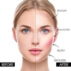 FOCALLURE Blush and Highlighter Palette,3 in 1 Contour Palette,Cruelty-Free Matte Bronzer Powder,Shimmer Illuminator Highlighters for a Glowing Look,#10