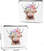 Western cosmetic bag highland cow