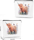 Western cosmetic bag highland cow