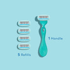 Schick Hydro Silk Ultra Sensitive Razor for Women | Womens Razor for Sensitive Skin, 5 Blade Razors for Women, Womens Razors for Shaving, Includes 1 Handle & 5 Refills