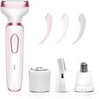 Electric Razors for Women, 4 in 1 Electric Women Shaver, Face Shavers Eyebrow Legs Armpit Bikini Area Pubic Underarms, Painless Facial Hair Removal Ladies Body Razors Set
