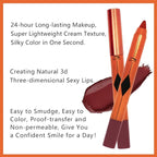 Rust Red Lip Liner Pencil, Smooth Matte Lipstick Crayon with Lip Pencil Sharpener for Women, Velvet Smudge Proof Smudgeproof Waterproof No Transfer Makeup Forever Lipliner 511#