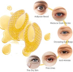 Gold Hydrogel Eye Mask Collagen Crystal Eye Mask Patches Anti-Aging Under Eye Pads - Reduce Wrinkles,Puffy Eyes,Dark Circles,Eye Bags - Moisturizer Eye Contour Mask, Improve Skin Elasticity | 5 Pairs
