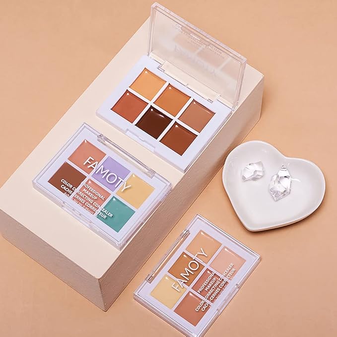 6 Color Correcting Concealer Palette With Concealer Brush, Correcting