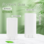 30 Pieces 15g/0.5oz White Oval Plastic Lip Balm Tubes,Empty Deodorant Bottles,Twist-Up Chap Stick Storage Containers for DIY Homemade Sunscreen Bar,Moisturizing Stick,Crayon