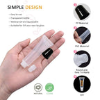 AMORIX 50PCS Lip Gloss Tubes 20ml Black Cap Lip Gloss Containers Empty Lip Balm Tubes Cosmetic Lipgloss Tubes + 2 x 20ml Syringes Tag Labels for DIY Lip Gloss Base Glitter