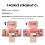 Makeup Eyeshadow Palettes, 64 Colors Protable Multifunction Blush