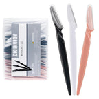 40pcs Eyebrow Razor for Women, Face Shaver Kit Dermaplaning Tool for Peach Fuzz Removal, Stainless Steel Blades with Protective Covers | Eyebrow Trimmer, Facial Hair Removal(Black White Brown)