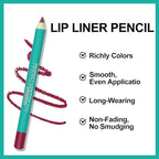Erinde 6PCS Lip Liner Pencil, Nude Lip Liner Set with Lip Liner Sharpener, Matte Dark Brown Pink Red Mauve Series Lip Liner Pack, Waterproof Long Lasting Liner Crayon Lipstick for Women Daily Makeup