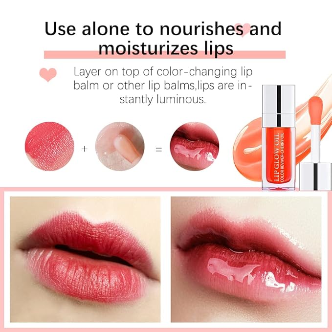 Plumping Lip Oil, Long Lasting Hydrating (CORAL)