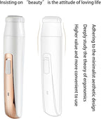 Womens Electric Razor, Face Shaver, Facial Hair Remover, Electric Bikini Trimmers for Legs, Travel Razor for Eyebrow Ear Nose Hair Lip Beard Armpit (Gold 4 in 1